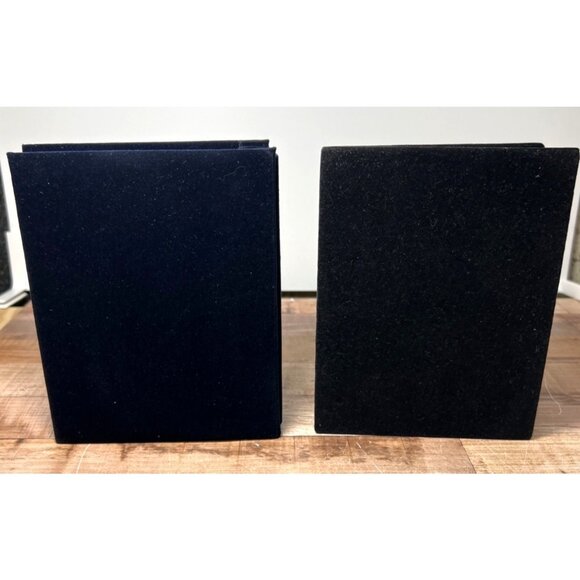 Set Of Two Silverplated Photo Albums With Goldtone Accents Velvet Cover - Picture 6 of 8